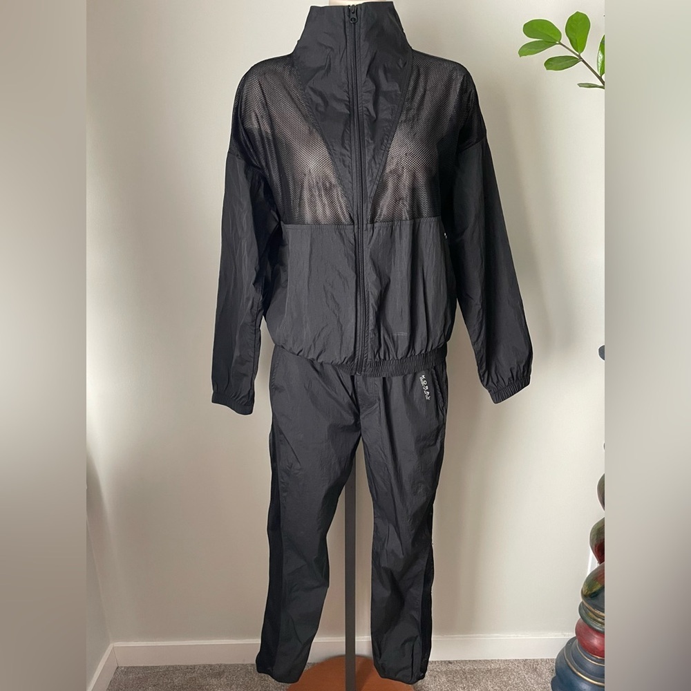 Koral Tracksuit Set Mesh Jacket Pants Luxury Activewear Black Size Medium